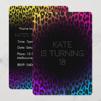 Rainbow Leopard Invitations