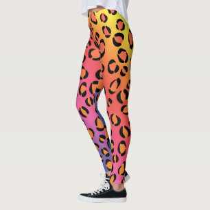 Rainbow Leopard Leggings Animal Print Jaguar