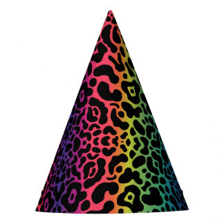 Rainbow Leopard Party Hat