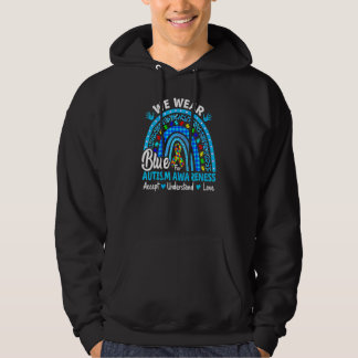 Rainbow Leopard Plaid Blue Autism Awareness Unders Hoodie