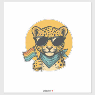 Rainbow Leopard Pride Flag Vintage Vector Design_1