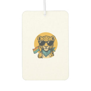 Rainbow Leopard Pride Flag Vintage Vector Design_1 Air Freshener