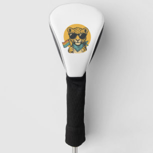 Rainbow Leopard Pride Flag Vintage Vector Design_1 Golf Head Cover