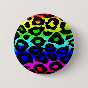 rainbow_leopard_print-altered 2 inch round button