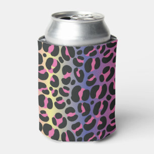 Rainbow Leopard Print Can Cooler