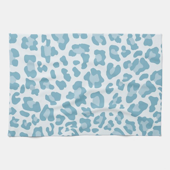 Rainbow Leopard Print Collection - Light Blue Kitchen Towel (Horizontal)