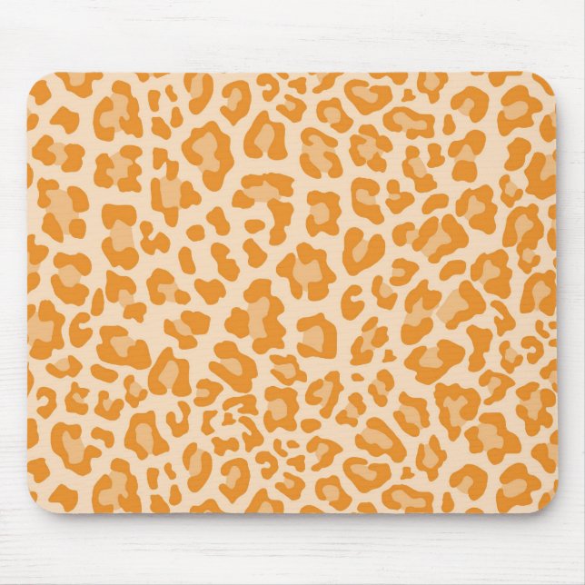 Rainbow Leopard Print Collection - Orange Mouse Pad (Front)