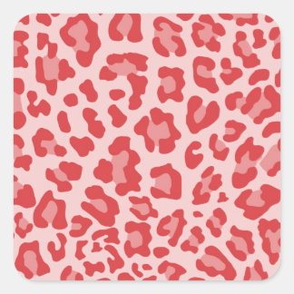 Rainbow Leopard Print Collection - Red Square Sticker