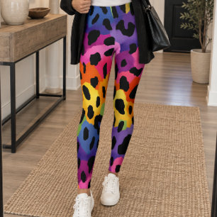 Rainbow Leopard Print Leggings