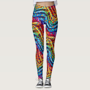 Rainbow Leopard Print Leggings   Bold Colourful