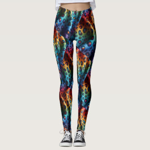Rainbow Leopard Print Leggings   Bold Colourful