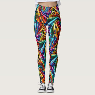 Rainbow Leopard Print Leggings   Psychedelic