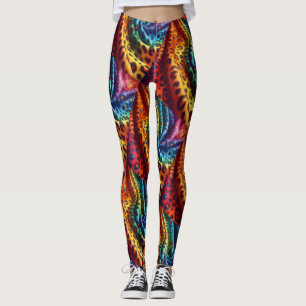 Rainbow Leopard Print Leggings   Psychedelic