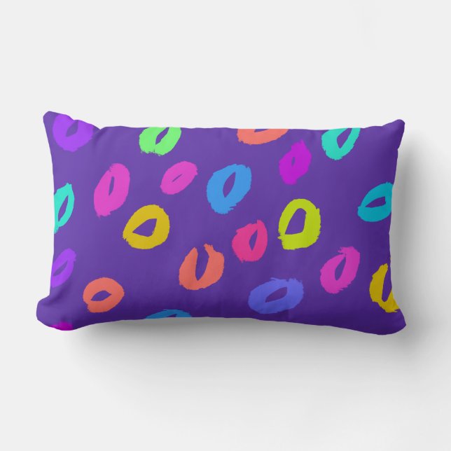 Rainbow Leopard Print Lumbar Pillow (Front)