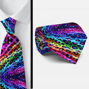 Rainbow Leopard Print Neck Tie