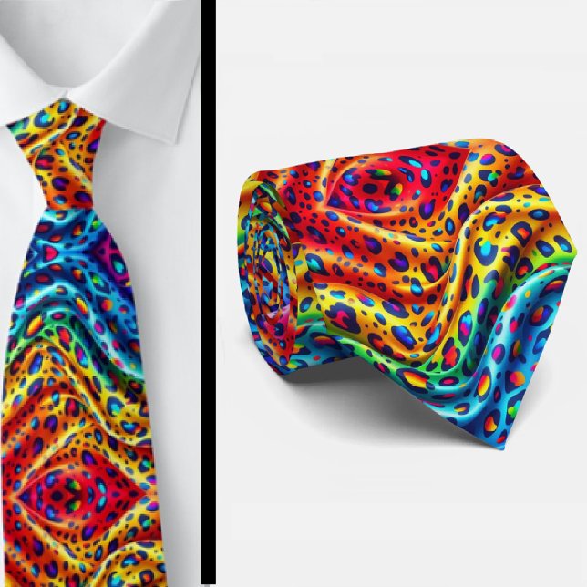 Rainbow Leopard Print Neck Tie (Creator Uploaded)