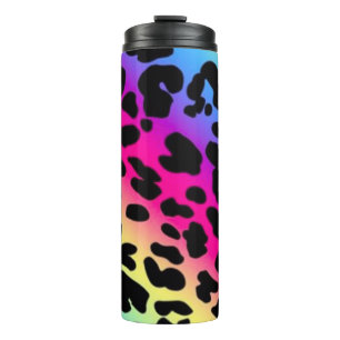 Rainbow Leopard Print Thermal Tumbler