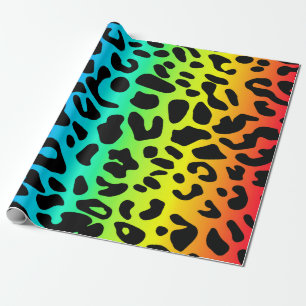 Rainbow Leopard Print Wrapping Paper