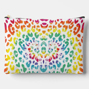 Rainbow leopard spots  accessory pouch
