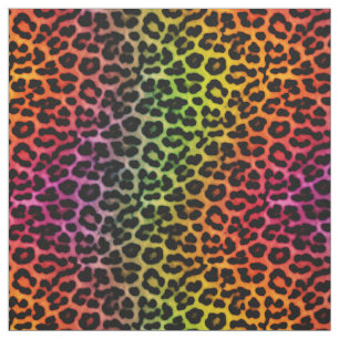 Rainbow Leopard Spots Print Pattern Fabric