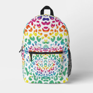 Rainbow leopard spots printed backpack