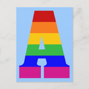 Rainbow Letter A Postcard
