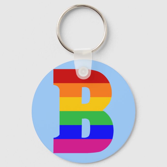 Rainbow Letter B Keychain (Front)