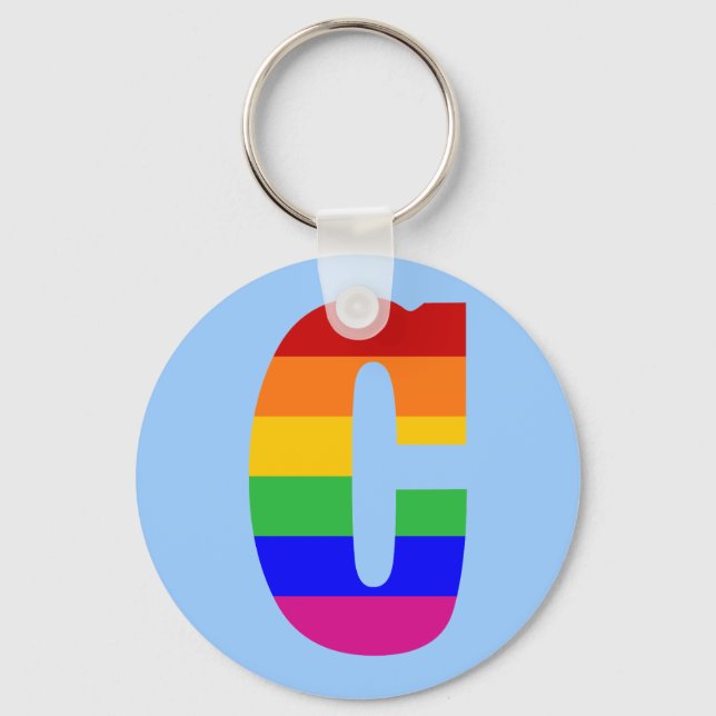 Rainbow Letter C Keychain (Front)