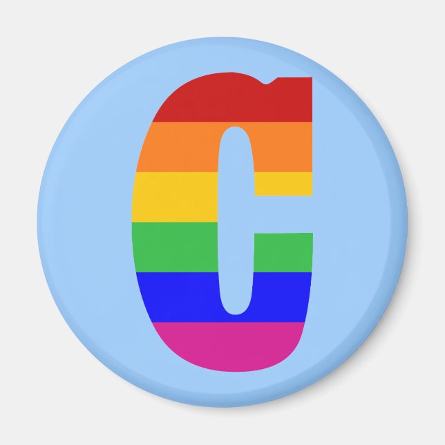 Rainbow Letter C Magnet (Front)