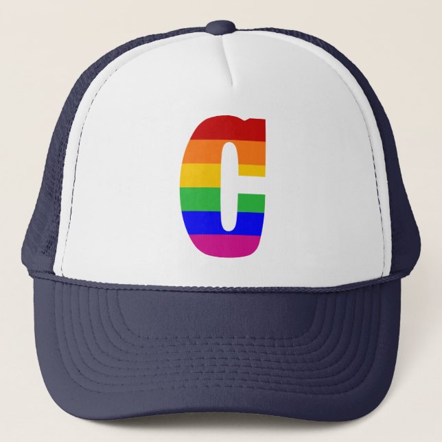 Rainbow Letter C Trucker Hat (Front)