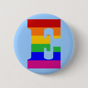 Rainbow Letter E 2 Inch Round Button