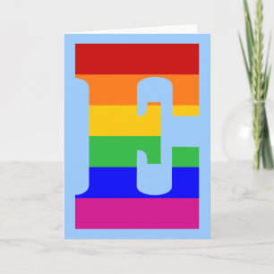 Rainbow Letter E Note Card