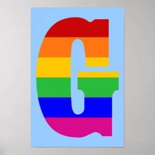 Rainbow Letter G Poster