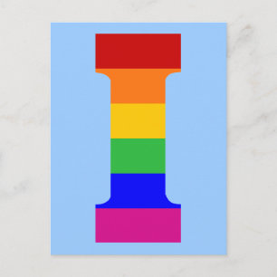 Rainbow Letter I Postcard