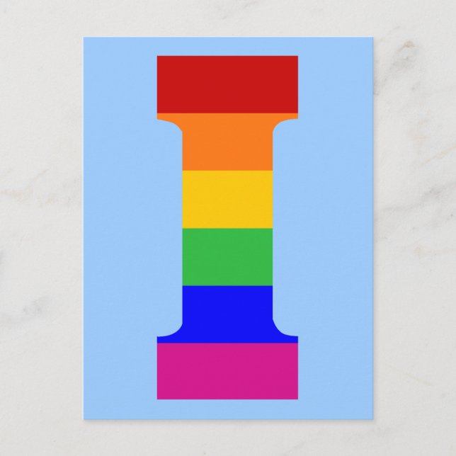 Rainbow Letter I Postcard (Front)
