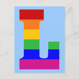 Rainbow Letter L Postcard