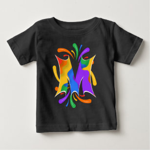 Rainbow Letter M Monogram Abstract Baby T-Shirt