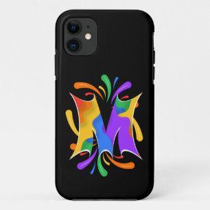 Rainbow Letter M Monogram Abstract iPhone 11 Case