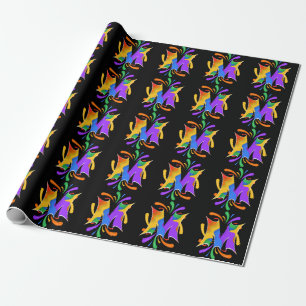 Rainbow Letter M Monogram Abstract Wrapping Paper