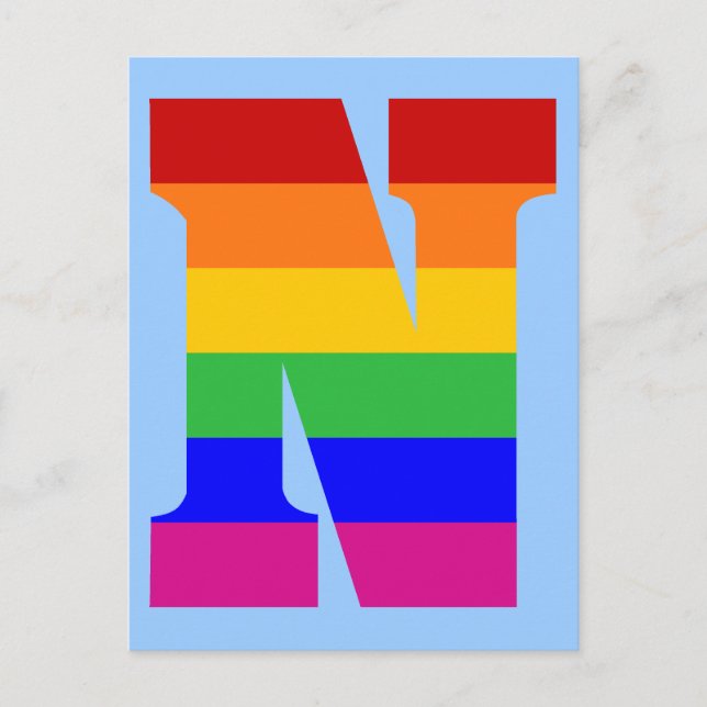 Rainbow Letter N Postcard (Front)