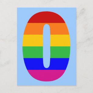Rainbow Letter O Postcard
