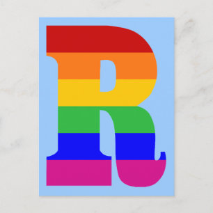 Rainbow Letter R Postcard