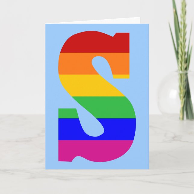 Rainbow Letter S Note Card (Front)
