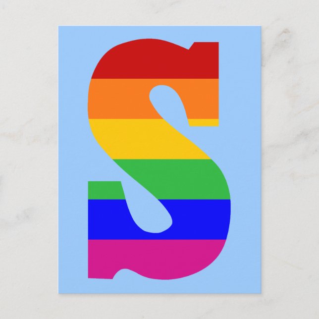Rainbow Letter S Postcard (Front)