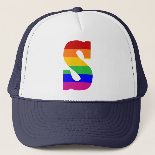 Rainbow Letter S Trucker Hat (Front)