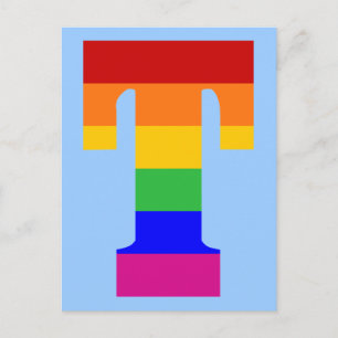 Rainbow Letter T Postcard