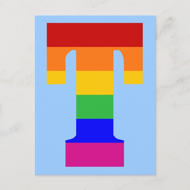Rainbow Letter T Postcard (Front)