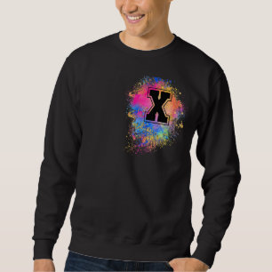 Rainbow Letter X Initial Monogrammed Colourful Pin Sweatshirt