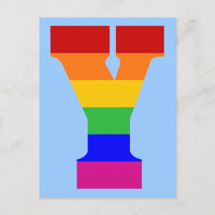 Rainbow Letter Y Postcard