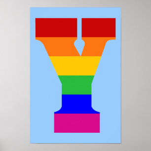 Rainbow Letter Y Poster